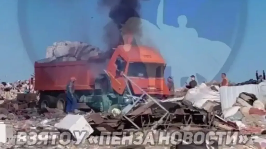 На полигоне под Пензой сгорел «КамАЗ»